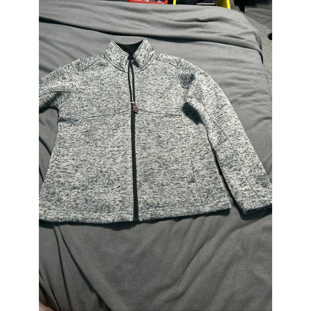 Knoss Inspire Women’s Full Zip Sweater Fleece Jacket Size S Light Gray EUC - Picture 2 of 7